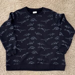 Sugarhill Brighton Black Kitch Dinosaur Crewneck Sweatshirt sz UK 22, US 18 XXL